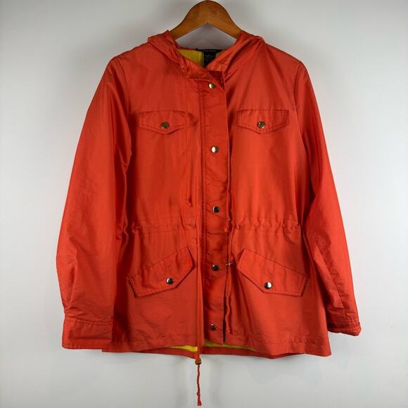 Boston Proper Hooded Vibrant Orange Utility Jacket - Picture 1 of 13